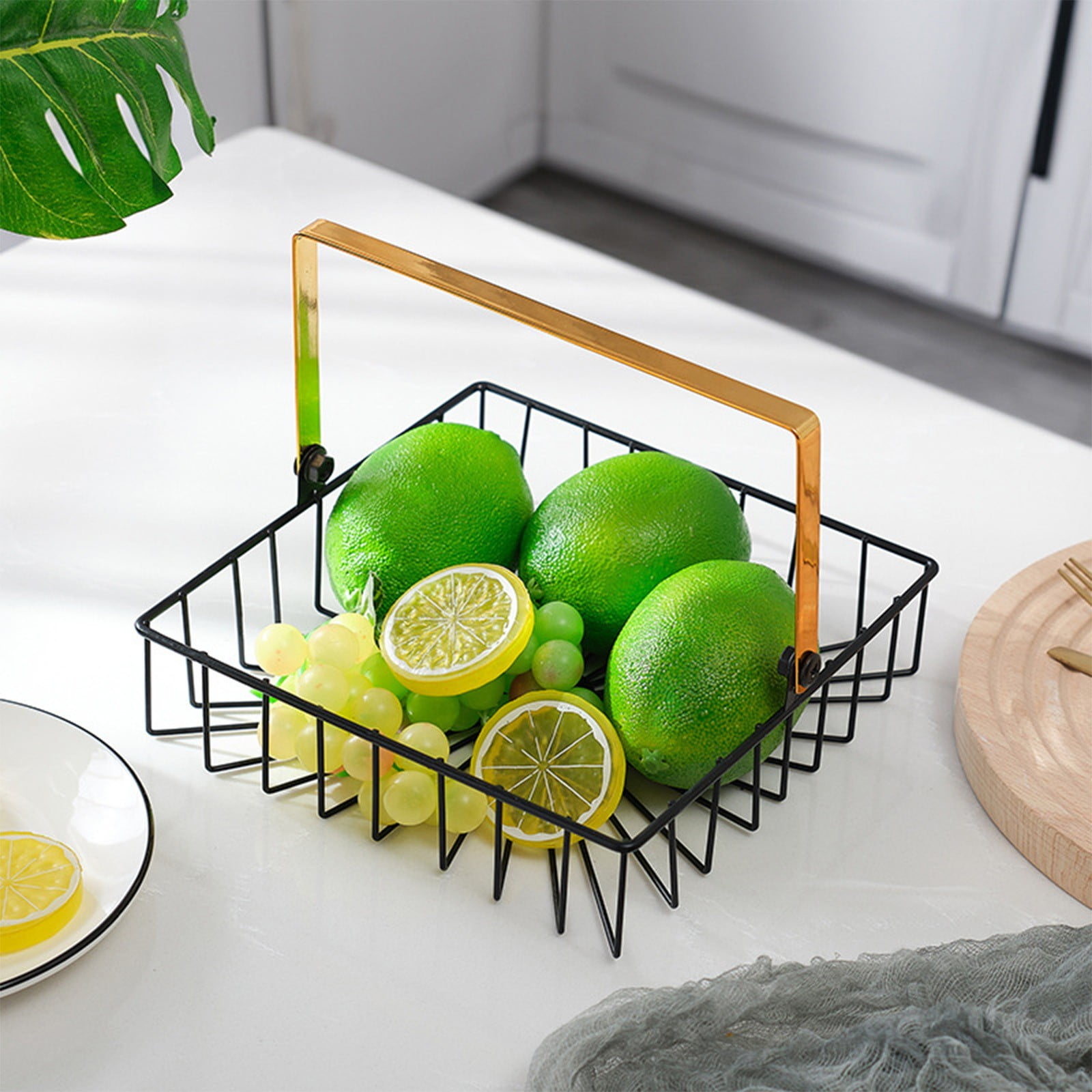 Fruit Basket with Handle, Fruit Tray, Suitable for Kitchen Countertops ...