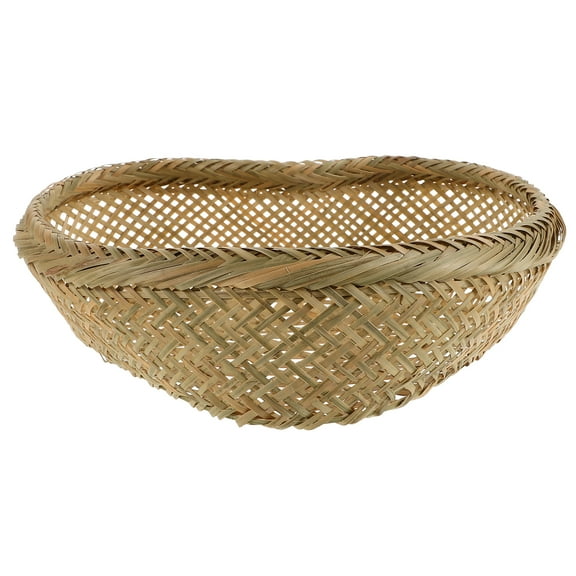 Light Green Handwoven Bamboo Basket for Storage Use Multifunctional Bread Basket with Antislip Design 7.5 x 4.5 x 3.5 Inches