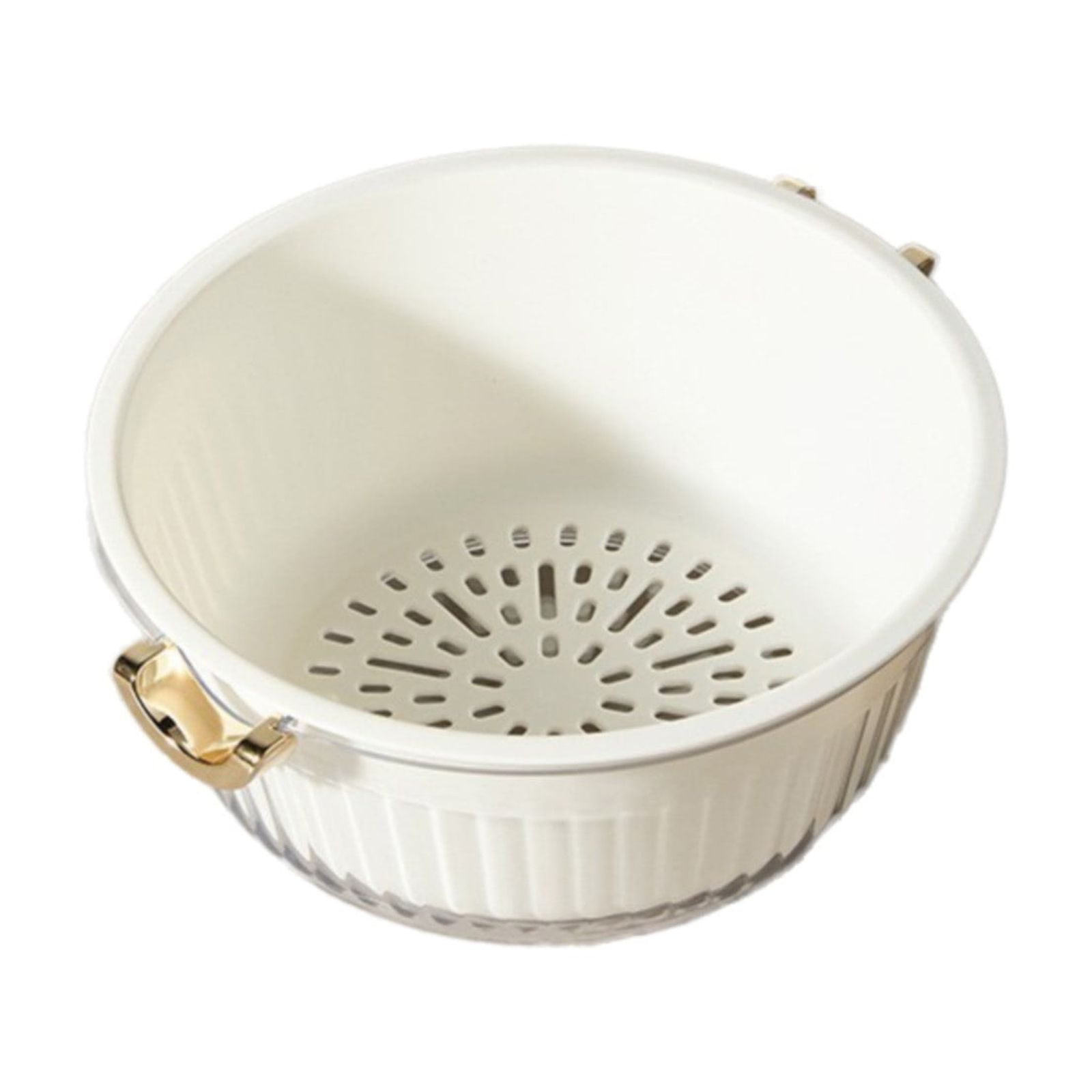 Ceramic Porcelain Colander Strainer Bowl - 6 Inch Diameter, White, For Fruit & Vegetables 1 thumbnail image