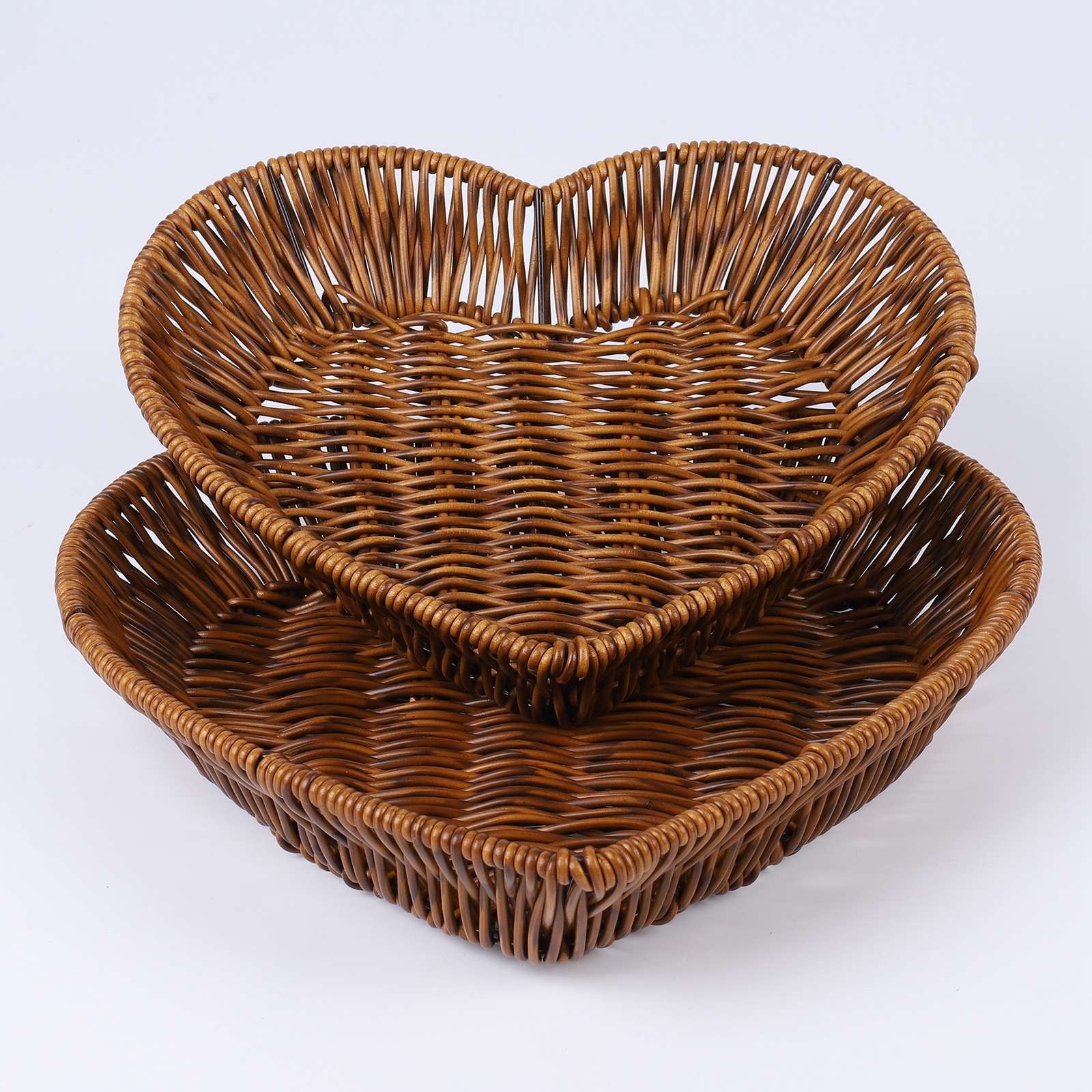 Fruit Basket,Large Rattan Heart Storage Baskets for Bread,Bread Fruit