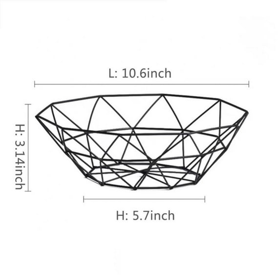 Fruit Basket,Quality Metal Wire for Apples Oranges for Vegetables Eggs for Books Cosmetics for Pineapples Bananas for Snacks Bread Home Kitchen for Dining Table
