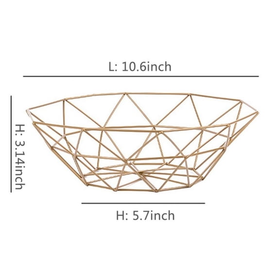 Fruit Basket,Quality Metal Wire for Apples Oranges for Vegetables Eggs for Books Cosmetics for Pineapples Bananas for Snacks Bread Home Kitchen for Dining Table