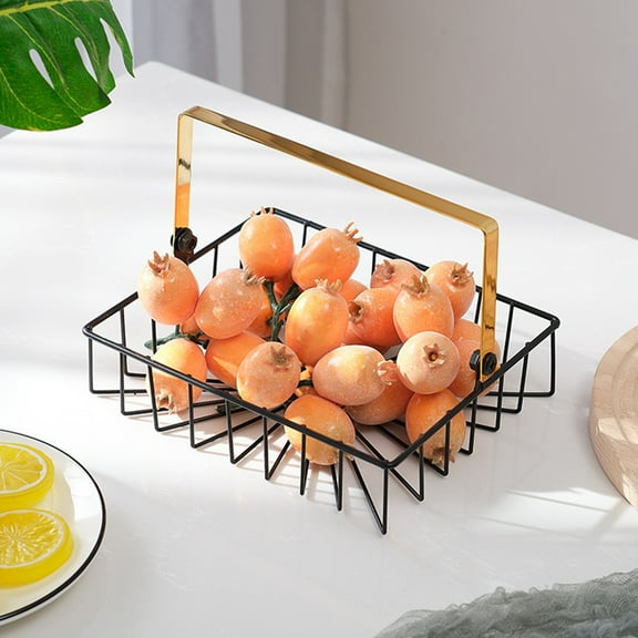 Fruit Basket Storage Rack, Iron Snack Tray Candy Holder, Decorative Round Fruit Tray for Kitchen, Dining Table, Living Room, Coffee Table, Party and Daily Home Organization