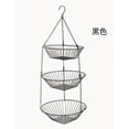 thumbnail image 1 of Fruit Basket, Vegetable Storage, Metal Hanging Basket, 3-Tier Foldable Kitchen Organizer for Fruits Vegetables, 1-Pack, 1 of 4