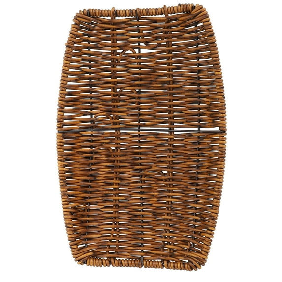 STRANDCHIC Brown Plastic and Iron Woven Basket Storage for Home Fruit Vegetable and Snack Organizer