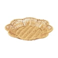 thumbnail image 1 of Fruit Basket for Kitchen Counter, Scalloped Wicker Basket, Decorative Table Tray Decor for Dining and Kitchen, 8 Inch Round Woven Serving Tray, 1 of 3