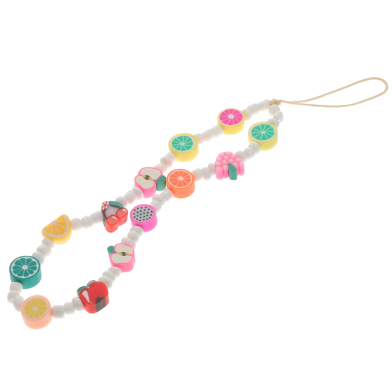 Fruit Beaded Lanyard Colorful Phone Chain Mobile Phones Decor Straps ...