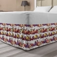 thumbnail image 1 of Fruit Bed Skirt, Hand Drawn Like Highly Detailed Sketch of Ripe Fruits in Horizontal Line, Elastic Bedskirt Dust Ruffle Wrap Around for Bedding Decor, 4 Sizes, Pearl and Multicolor, by Ambesonne, 1 of 2