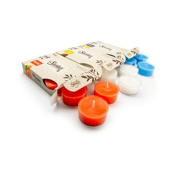 Fruit & Berry Tealight Candles Variety 3 Pack - 18 Premium Scented Tea Lights - Coconut Lime Verbena, Grapefruit, Lemon Blueberry - Shortie's Candle Company