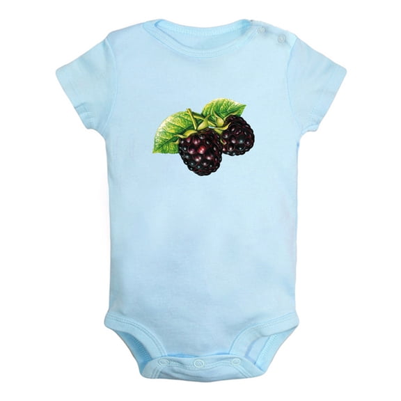 Fruit Blackberry Image Print Rompers For Babies, Newborn Baby Unisex Bodysuits, Infant Jumpsuits, Toddler 0-24 Months Kids One-Piece Oufits (Blue, 12-18 Months)