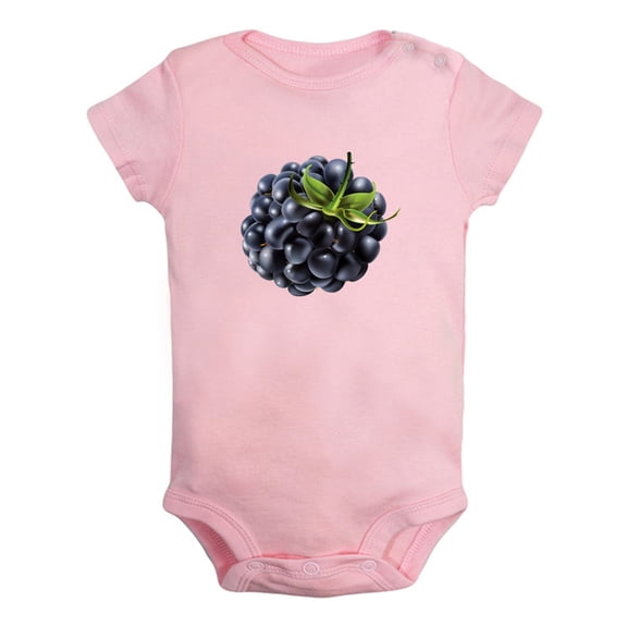 Fruit Blackberry Image Print Rompers For Babies, Newborn Baby Unisex Bodysuits, Infant Jumpsuits, Toddler 0-24 Months Kids One-Piece Oufits (Pink, 12-18 Months)