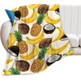 thumbnail image 1 of Fruit Blanket Gift for Girls Women Ultra Soft Cozy Fleece Pineapple Banana Coconut Throw Blankets Fuzzy Plush Bedding Blanket for Bed Kids Adults 80"x60", 1 of 6