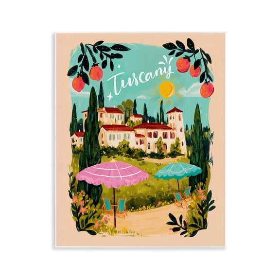 Fruit Bordered Tuscany Wall Plaque Art, design by Yen