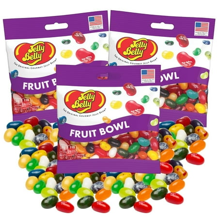 Jelly Belly Fruit Bowl Jelly Beans, Summer Candy Bowl Fillers, Pack of 3, 3.5 Ounces per Bag