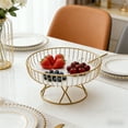 thumbnail image 1 of Fruit Bowl Metal Snack Tray Creative Iron Fruit Basket Geometric Serving Tray for Living Room Coffee Table Home Decor Candy Dish Nut Bowl Decorative Centerpiece Black White, 1 of 5