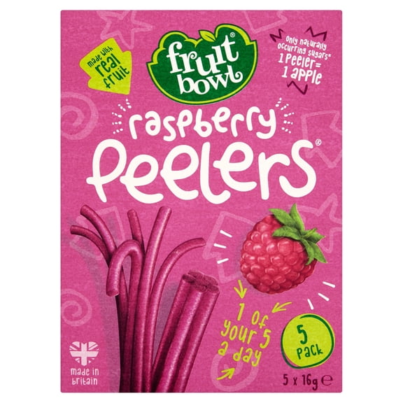 Fruit Bowl Raspberry Peelers 5X16g, Imported from Britain