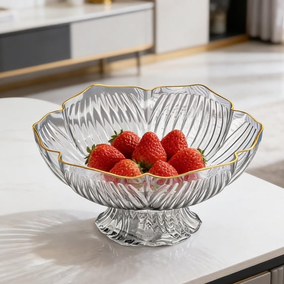 Fruit Bowl Serving Tray,Luxury Tall Footed Dish,Modern Decor for Living Room Coffee Table Snack Storage