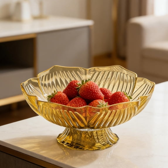 Fruit Bowl Serving Tray,Luxury Tall Footed Dish,Modern Decor for Living Room Coffee Table Snack Storage