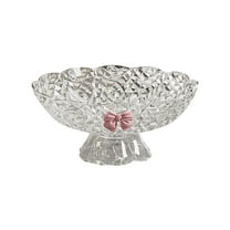 Fruit Bowl for Kitchen Counter, Decorative Bow Footed bowl, Modern Fruit Stand for Home Living Room Decor (Clear)