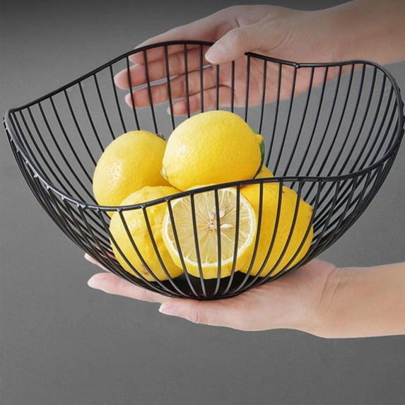 Fruit Bowl for Kitchen Counter- Wire Fruit Storage Mesh Fruit Container Diameter 10 inch Fruit Basket for Kitchen,Living Room,Black