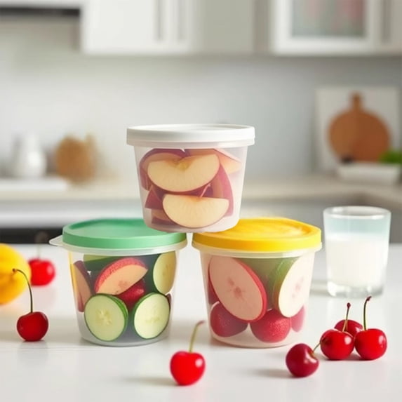 Fruit Box Lunch Container, Portable Refrigerator Storage Bento for Meal Prep and Snacks, Leak-proof Plastic Takeout Food Organizer with Secure Lid, Topliu