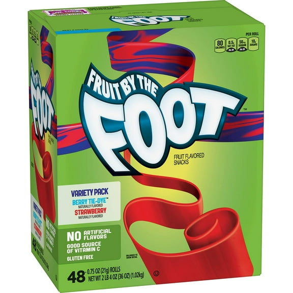 Fruit By The Foot, Variety Pack (0.75 Oz, 48 Pk.) Berry Tie-Dye, Strawberry