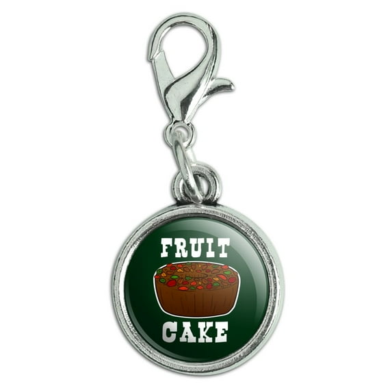 Fruit Cake Antiqued Bracelet Pendant Zipper Pull Charm with Lobster Clasp