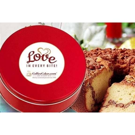 Traditional Cinnamon Walnut Coffee Cake in Our Signature Red Tin - 3LB| Kosher Certified Cake|