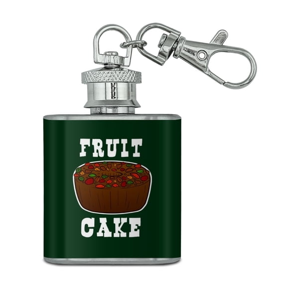 Fruit Cake Stainless Steel 1oz Mini Flask Key Chain