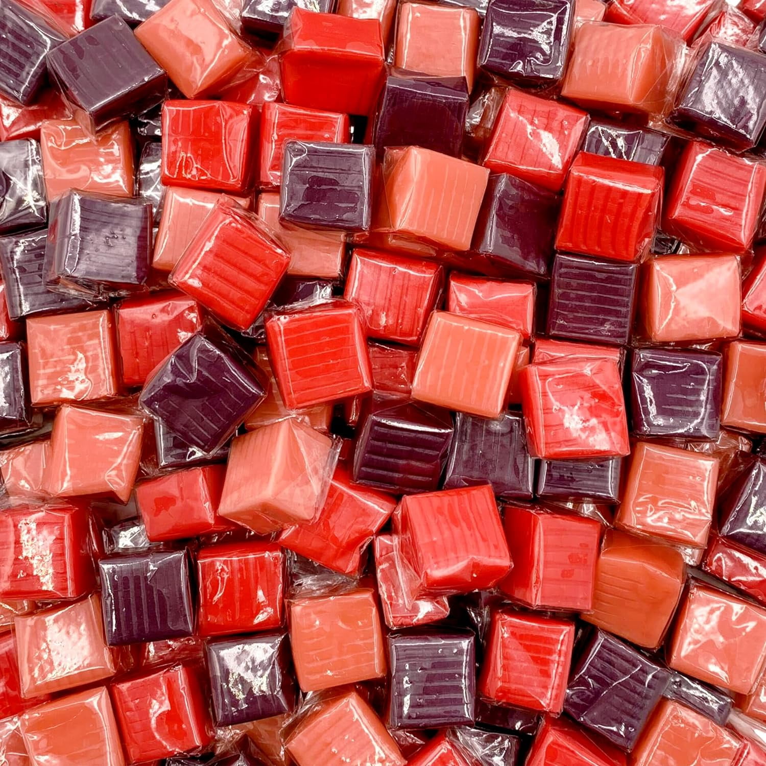 Fruit Caramel Squares Candy Mix Strawberry, Raspberry, Grape Flavors