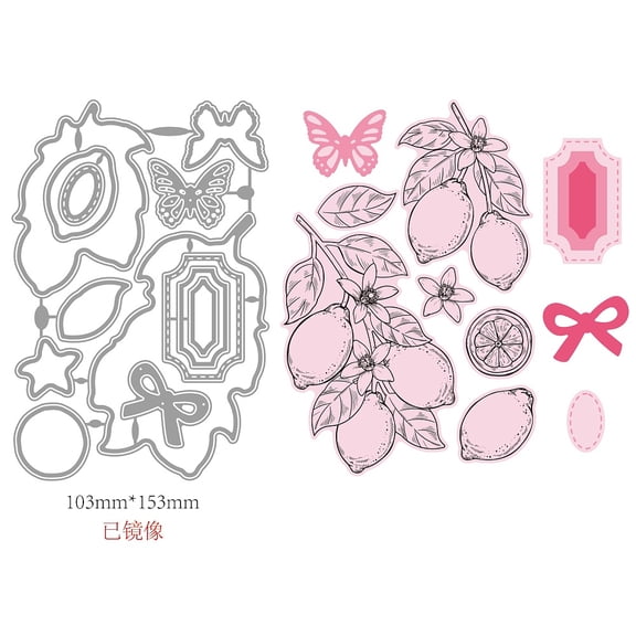 Fruit Carbon Steel Cutting Dies Stencils for DIY Scrapbooking Photo Album Decorative Embossing Paper Card Lemon 103x153x0.8mm