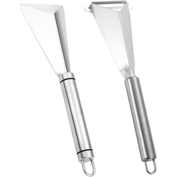 Fruit Carving Knife, 2 Pack Fruit Cutter, Stainless Steel Vegetable Carving Tools, Triangular Shape DIY Carving Knives for Home Kitchen Platter Tray DecorationSilver