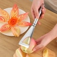 thumbnail image 1 of Fruit Carving Knife, Stainless Steel Antislip Engraving Blades Fruit Carving Tool, Triangular Shape Channel Knife Tool for Home Kitchen, 1 of 9