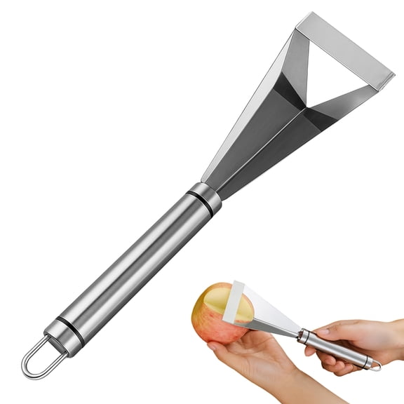 Fruit Carving Knife Stainless Steel Vegetable Cutter Tools Silver Triangular Shape DIY Knives for Home Kitchen Platter Tray Decoration, Utility Pumpkin Kit Food Cutting Engraving V Channel Blades