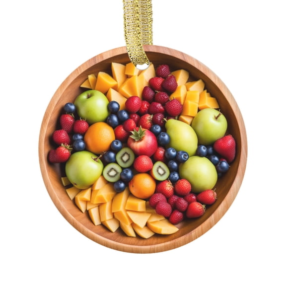 Fruit Charcuterie Board Fruits Platter Food Lovers Foodie Novelty Holiday Christmas Ornament Xmas Tree Gift (Flat Design Printed on Ceramic, NOT 3D)