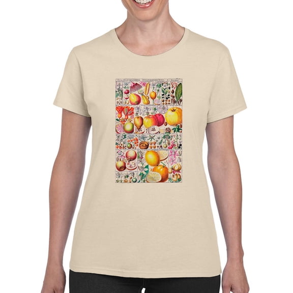 Fruit Chart. T-Shirt Women -Vision Studio Designs, Female 3X-Large