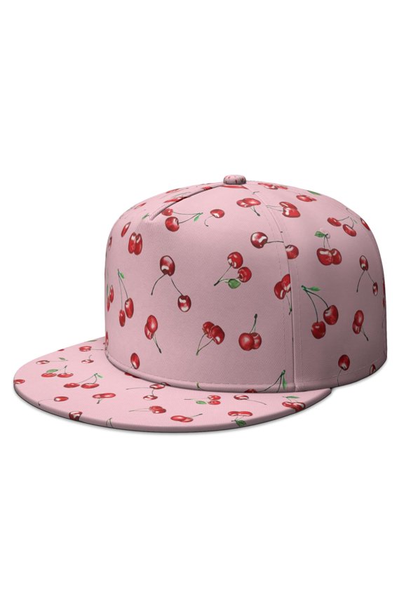 Fruit Cherry Cap - Cute Summer Candy Print Adjustable Snapback, Vibrant Cherry Art Aesthetic for Women & Girls