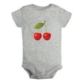 thumbnail image 1 of Fruit Cherry Image Print Rompers For Babies, Newborn Baby Unisex Bodysuits, Infant Jumpsuits, Toddler 0-24 Months Kids One-Piece Oufits (Gray, 0-6 Months), 1 of 4