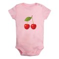 thumbnail image 1 of Fruit Cherry Image Print Rompers For Babies, Newborn Baby Unisex Bodysuits, Infant Jumpsuits, Toddler 0-24 Months Kids One-Piece Oufits (Pink, 6-12 Months), 1 of 4