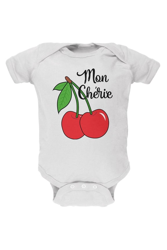 Fruit Cherry Mon Cheri My Darling Soft Baby One Piece White 3-6 M