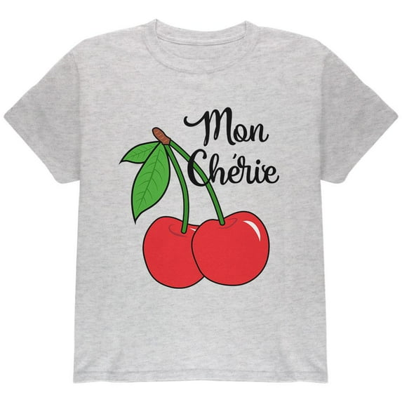 Fruit Cherry Mon Cheri My Darling Youth T Shirt Light Heather Grey Youth X-SM
