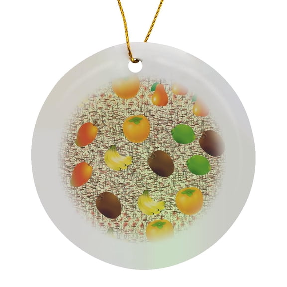 3drose, Fruit, Circle Porcelain Ornament