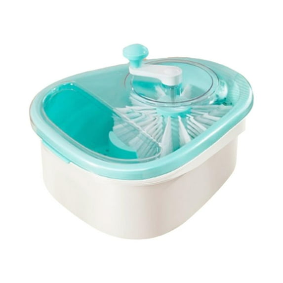 Fruit Cleaner Spinner, Portable Fruit Scrubber With Lid and Brush, Large Capacity free Drain Double Basket, Hand with Layer