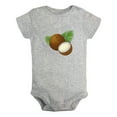 thumbnail image 1 of Fruit Coconut Image Print Rompers For Babies, Newborn Baby Unisex Bodysuits, Infant Jumpsuits, Toddler 0-24 Months Kids One-Piece Oufits (Gray, 0-6 Months), 1 of 4