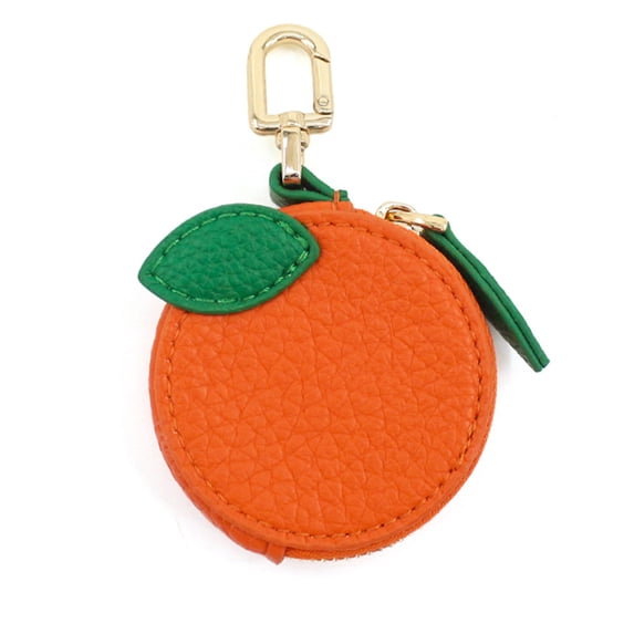 Fruit Coin Purse Bag Charm Keychain, Mini Charm Kawaii Leather Coin Purse Pouch Holder for Airtag Handbag Tote Wallet