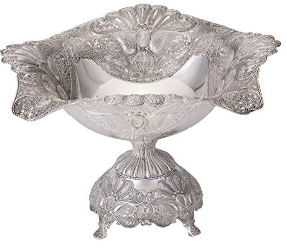 Fruit Cookies Candy Bowl Footed Basket Silver Plated Color Antic Antique pedestal 11" x 11" x 7