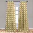 thumbnail image 1 of Fruit Curtains 2 Panels Set, Organic Food Themed Modern Pattern with Kiwi Pomegranate Lemon Watermelon and Apple, Window Drapes for Living Room Bedroom, 56"W X 95"L, Multicolor, by Ambesonne, 1 of 5