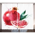 thumbnail image 1 of Ambesonne Fruit Curtains 2 Panel Set, Hand Drawn Watercolor, 108" x 96", Magenta Forest Green, 1 of 3