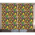 thumbnail image 1 of Fruit Curtains 2 Panels Set, Summer Watermelon Lemon Kiwi Apricot Cherry Sweet Pine Apple Banana Kitchen Menu, Window Drapes for Living Room Bedroom, 108W X 84L Inches, Multicolor, by Ambesonne, 1 of 3