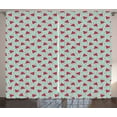 thumbnail image 1 of Ambesonne Fruit Curtains 2 Panel Set, Pop Art Watermelon Slices, 108" x 90", Almond Green Dark Coral, 1 of 3